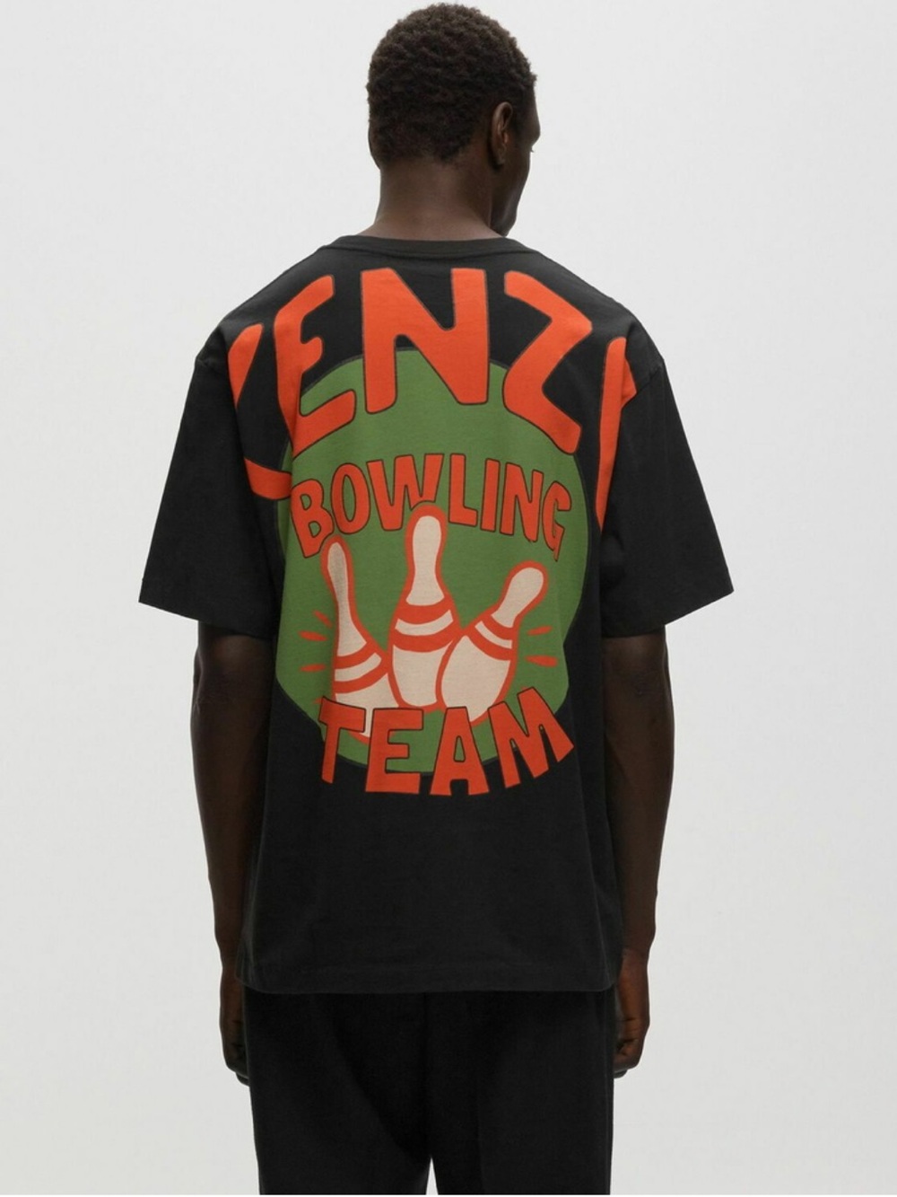 Kenzo Bowling Team Oversize Tee Black Short sleeve sz XL graphic designer